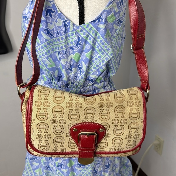 Etienne Angier Red Tan Shoulder Bag MCB7249K - Picture 1 of 12